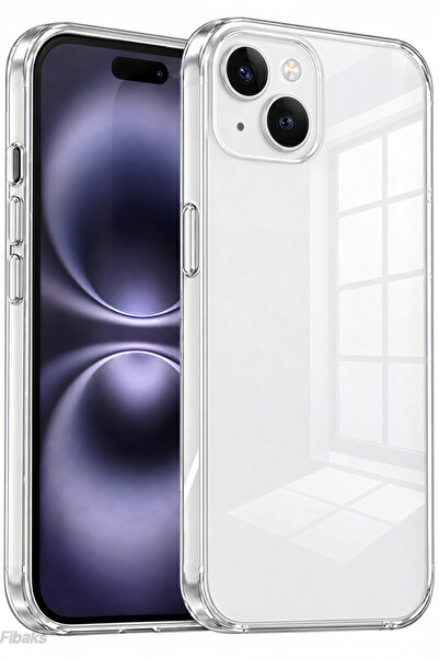 Fibaks iPhone 14 Kılıf Yumuşak Şeffaf Ince Esnek Renksiz Silikon Kapak