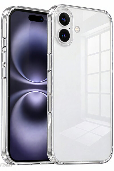 Fibaks iPhone 17 Kılıf Renksiz Şeffaf Kamerası Açık Korumalı Yumuşak Darbe Em...
