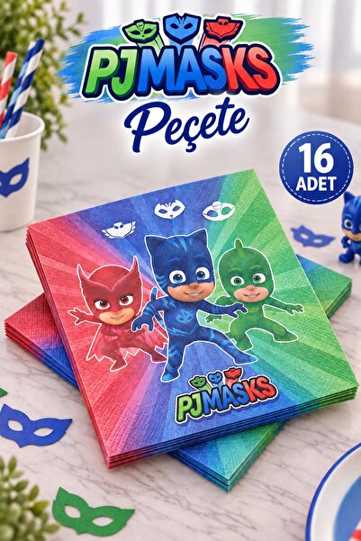 Huzur Party Store Pj Maskeliler Peçetesi Temalı Pija Maske Kedi Çocuk Karakte...