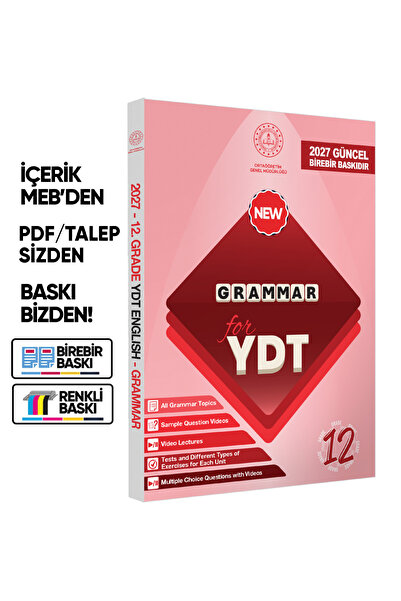 Karakutu Yayınları 2027 YDT MEBİ İngilizce 12.Sınıf Grammar (Dilin Yapısı) Ko...