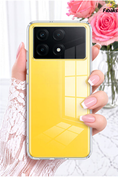 Fibaks Poco X6 Pro Uyumlu Kılıf Şeffaf Kamerası Full Korumalı Lensler Açık Yu...