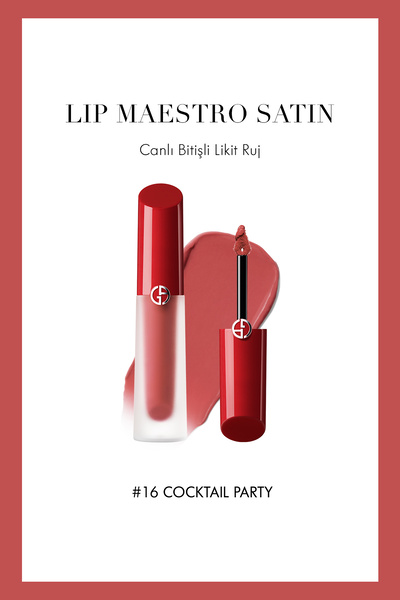 Giorgio Armani Lip Maestro Satin Canlı Bitişli Likit Ruj #16 COCKTAIL PARTY