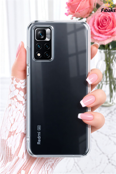 Fibaks Redmi Note 11 Pro Plus 5G Kılıf Şeffaf Kamerası Full Korumalı Lensler ...