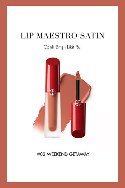 Giorgio Armani Lip Maestro Satin Canlı Bitişli Likit Ruj #02 WEEKEND GETAWAY