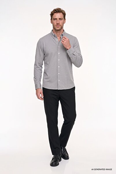 AC&Co / Altınyıldız Classics Men's Black Comfort Fit Relaxed Cut Classic Trou...