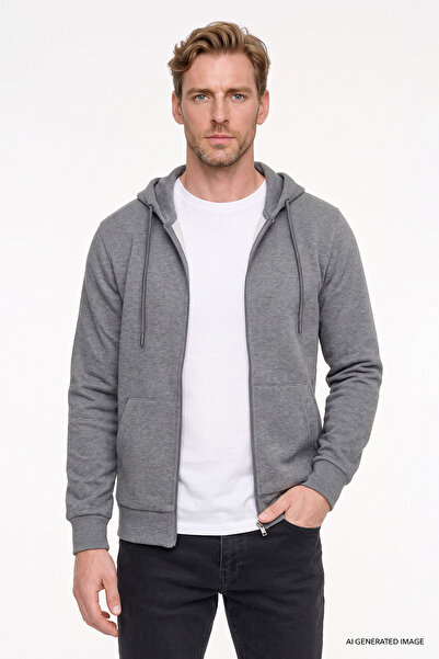 AC&Co / Altınyıldız Classics Men's Anthracite-melange Standard Fit Regular Cu...