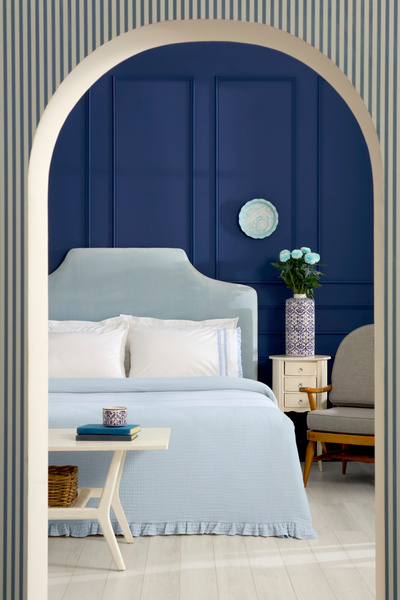 Karaca Home Blue Muse %100 Pamuk Nish Set Çift Kişilik Pike Takımı Mavi
