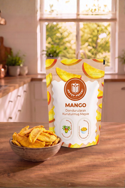Antep Pazarı Mango Kuru Meyve Cipsi - Dondurularak Kurutulmuş Freeze Dried Çı...