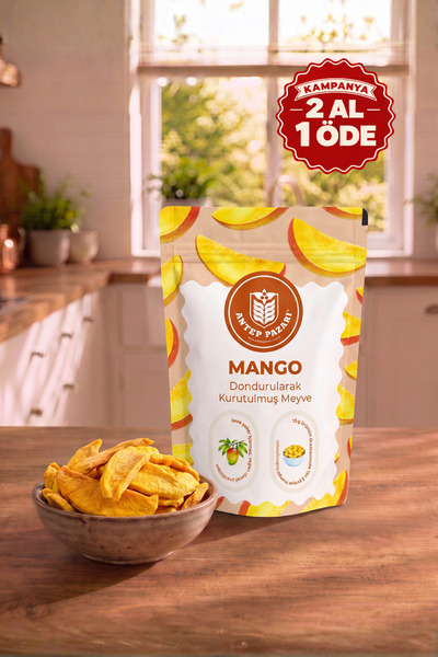 Antep Pazarı Mango Kuru Meyve Cipsi - Dondurularak Kurutulmuş Freeze Dried Çı...