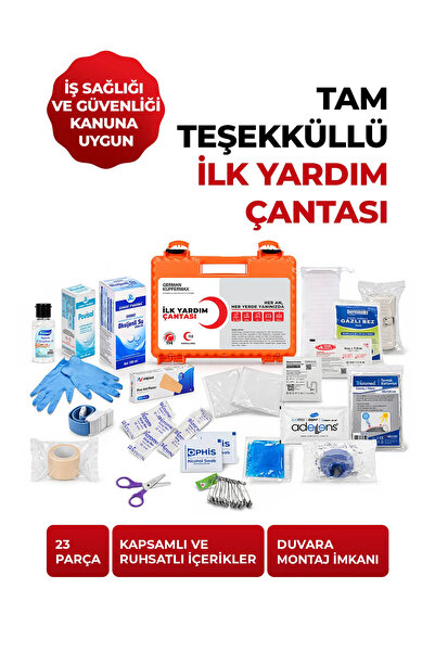 GERMAN KUPFERMAX İlk Yardım Çantası Araç Ev Ofis ve İşyeri İçin Acil Durum Seti
