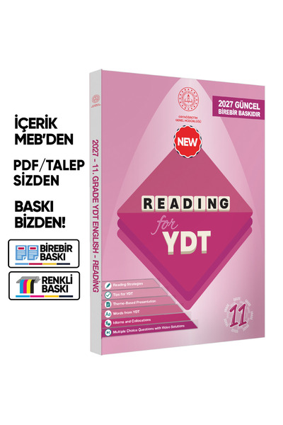 Karakutu Yayınları 2027 YDT MEBİ İngilizce 11.Sınıf Reading Okuma-Anlama Kita...