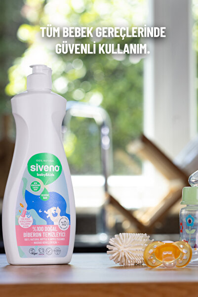 Siveno %100 Doğal Emzik & Biberon Temizleyici Elde Bulaşık Sabunu Bitkisel Nemlendirici Vegan 500 ml