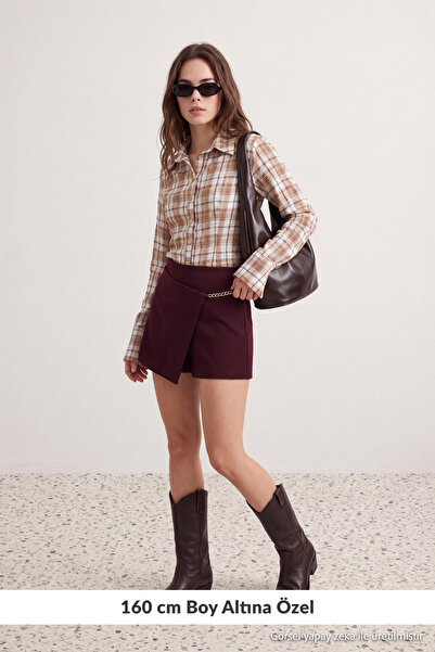 Trendyol Collection Petite Burgundy Mini Skirt Twoaw27Et00091