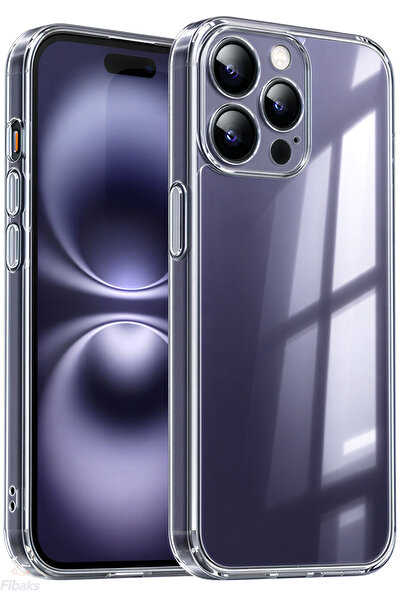 Fibaks iPhone 14 Pro Max Kılıf Kamera Korumalı Renksiz Şeffaf Esnek Silikon K...