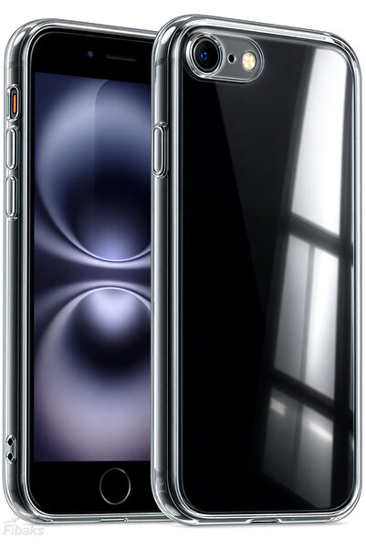 Fibaks iPhone 7/8/SE Kılıf Kamera Korumalı Yumuşak Şeffaf Ince Süper Silikon
