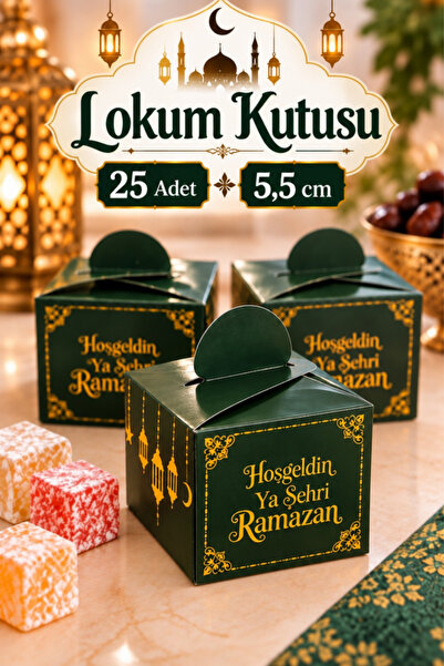 Huzur Party Store 25 Li Ramazan Bayramı Küp Lokumluk 4,5x5,5 Cm Hoşgeldin Ya ...