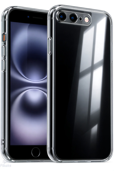 Fibaks iPhone 7 Plus/8 Plus Şeffaf Yumuşak 0.3 mm Ince Slim Silikon Kılıf
