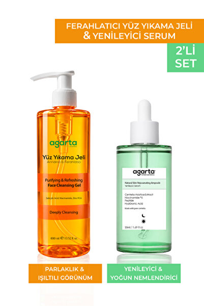 Agarta 2li Set Naturel Skin Rejuvanating Yenileyici Serum Canlandırıcı Yüz Te...
