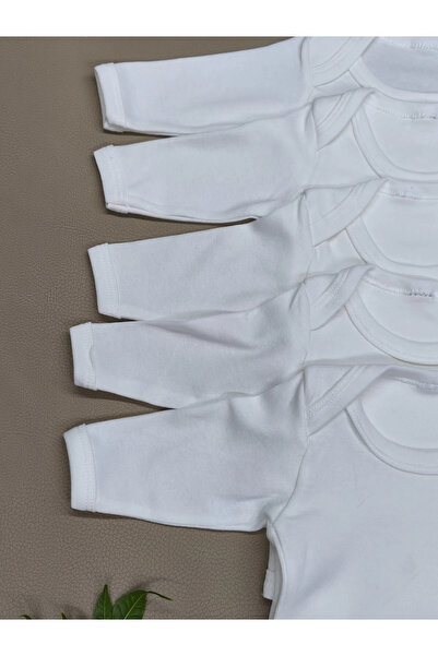 Rany Baby Kids 5-Piece Long Sleeve Snap-On Baby Girl Boy Bodysuit with Envelope Collar