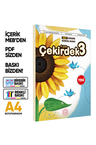 Karakutu Yayınları 2027 4 Yaş Okul Öncesi MEB Etkinlik Kitabı Çekirdek 3 Eğle...