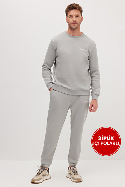 Tudors Erkek Relax Fit Pamuklu 3 İplik Yumuşak Dokulu İçi Polarlı Bisiklet Ya...