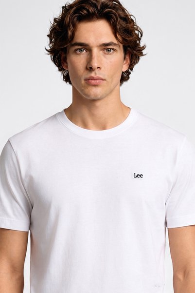 Lee Regular Fit Normal Kesim Bisiklet Yaka Pamuklu Beyaz Tişört