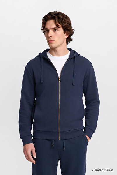 Lee Kapüşon Yaka Koyu Lacivert Erkek Sweatshırt L2520310411 Lacivert Sweatshirt