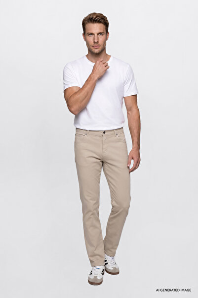 WRANGLER Texas Slim Fit Slim Fit Regular Waist Slim Leg Stretchy Beige Men's ...