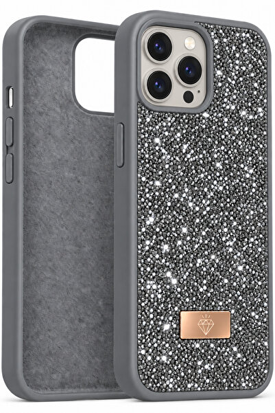 Fibaks iPhone 15 Pro Max Kılıf Içi Kadife Elmas (Jelatini Sökünüz) Tasarımlı ...