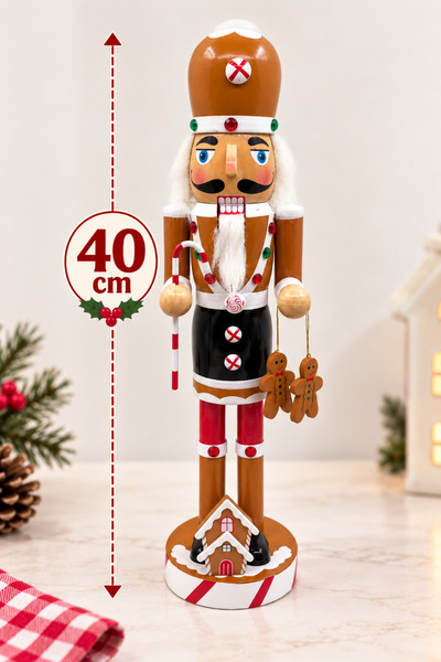 Huzur Party Store 40 cm Handmade Cook Nutcracker Lead Soldier Cookie Cane Can...