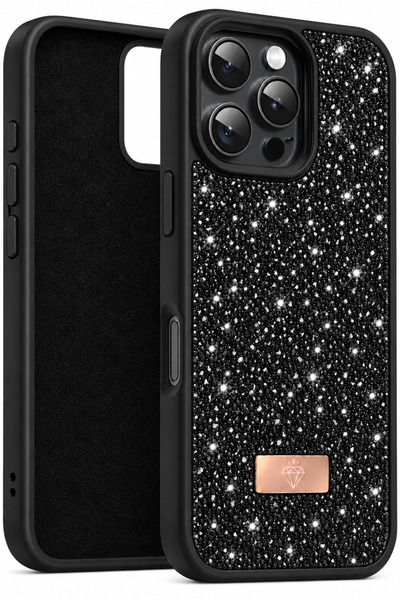 Fibaks iPhone 16 Pro Max Kılıf Içi Kadife Elmas (Jelatini Sökünüz) Tasarımlı ...