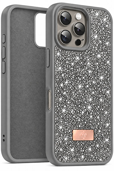 Fibaks iPhone 16 Pro Max Kılıf Içi Kadife Elmas (Jelatini Sökünüz) Tasarımlı ...