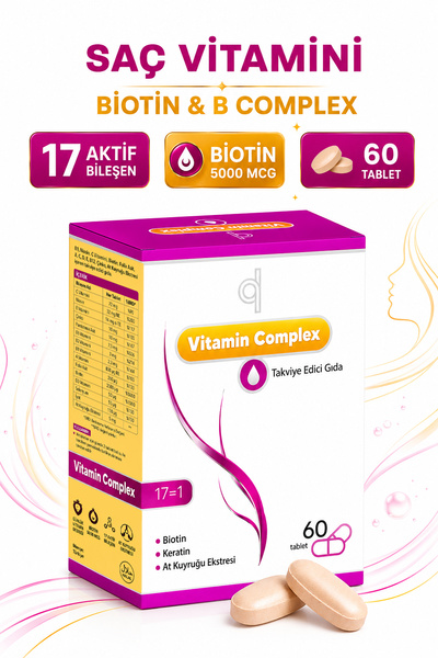 Quality Life Saç Vitamini - Biotin Tablet B Complex - Saç ve Tırnak İçin Saç ...