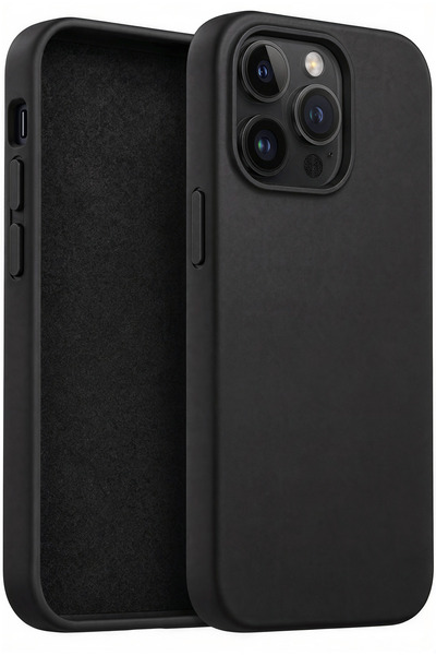 Fibaks iPhone 15 Pro Max Kılıf Kadife Lansman Soft Yumuşak Liquid Silikon Kam...