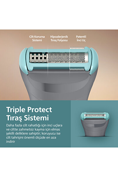 Philips 3000 Serisi Vücut Tıraş Makinesi, 3'lü Cilt Koruma Sistemi, Islak&Kuru Kullanım, BG3480/15