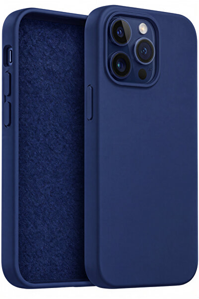 Fibaks iPhone 15 Pro Kılıf Kadife Lansman Soft Yumuşak Liquid Silikon Kamera ...
