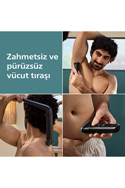 Philips 5000 Vücut Tıraş Makinesi, 3'lü Cilt Koruma Sistemi, Islak&Kuru, Sırt Başlığı, BG5475/15