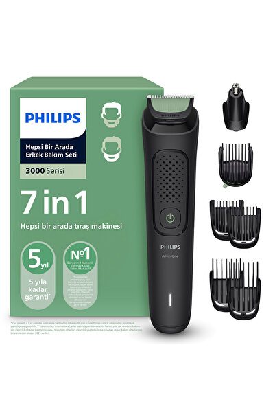 Philips 3000 Serisi 7 in 1, Erkek Bakım Seti, Yüz&Saç Tıraş Makinesi, Cilt Do...