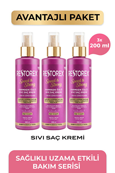 Restorex Speed Strong Işıltılı Bakım Sıvı Saç Kremi 3 x 200 Ml