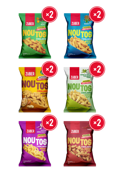 Züber Noutos Karma Paket 55g x 12 Adet (Kajun, Ege, %100 Yer Fıstığı, Yoğurt,...