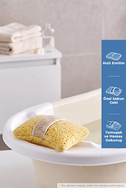 Babyjem Soft Lastikli Bebek Yıkama Banyo Süngeri