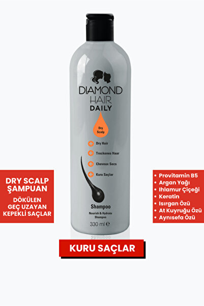 DIAMOND HAIR Kuru Saç ve Saç Derisi İçin Nem Dolduran Şampuan - Yavaş Uzayan,...