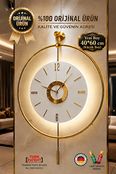 MetaQuartz Aksesuar (Küçük Boy 40*60 CM)- İskandinav Kadran Gold Ledli, Duvar...