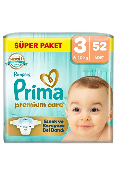 Prima Premium Care Süper Paket 3 Numara 52 Adet Bebek Bezi