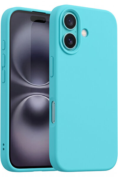 Fibaks iPhone 16 Kılıf Kadife Lansman Soft Yumuşak Liquid Silikon Kamera Koru...