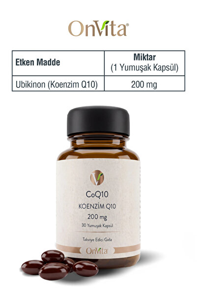 Onvita CoQ10 Koenzim Q10 200 mg 30 Yumuşak Kapsül