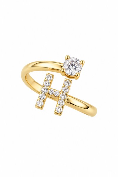 Charmist Steel Special Collection Marquise Letter Ring