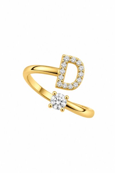 Charmist Steel Special Collection Marquise Letter Ring