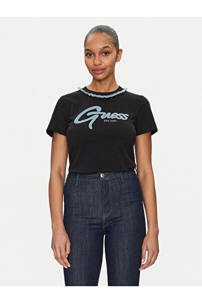 Guess تيشيرت جينز للنساء من CN S بقصة عادية