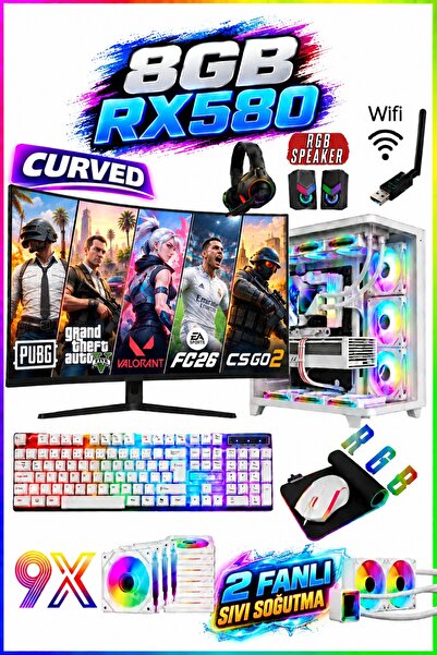 Dmc N125x Win11 Ryzen 5 5500 16GB 500GB HDD,256GB SSD,8GB RX580,23.8"Sıvı Soğ...